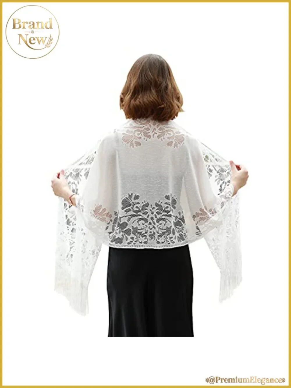 Women's 100% Polyester Shawl Wrap with Fringe for Evening Dresses and Weddings